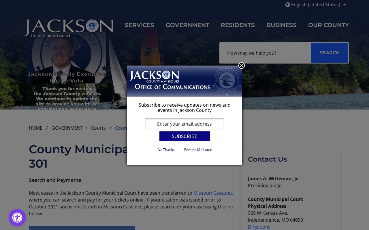 Jackson County Municipal Court official webpage