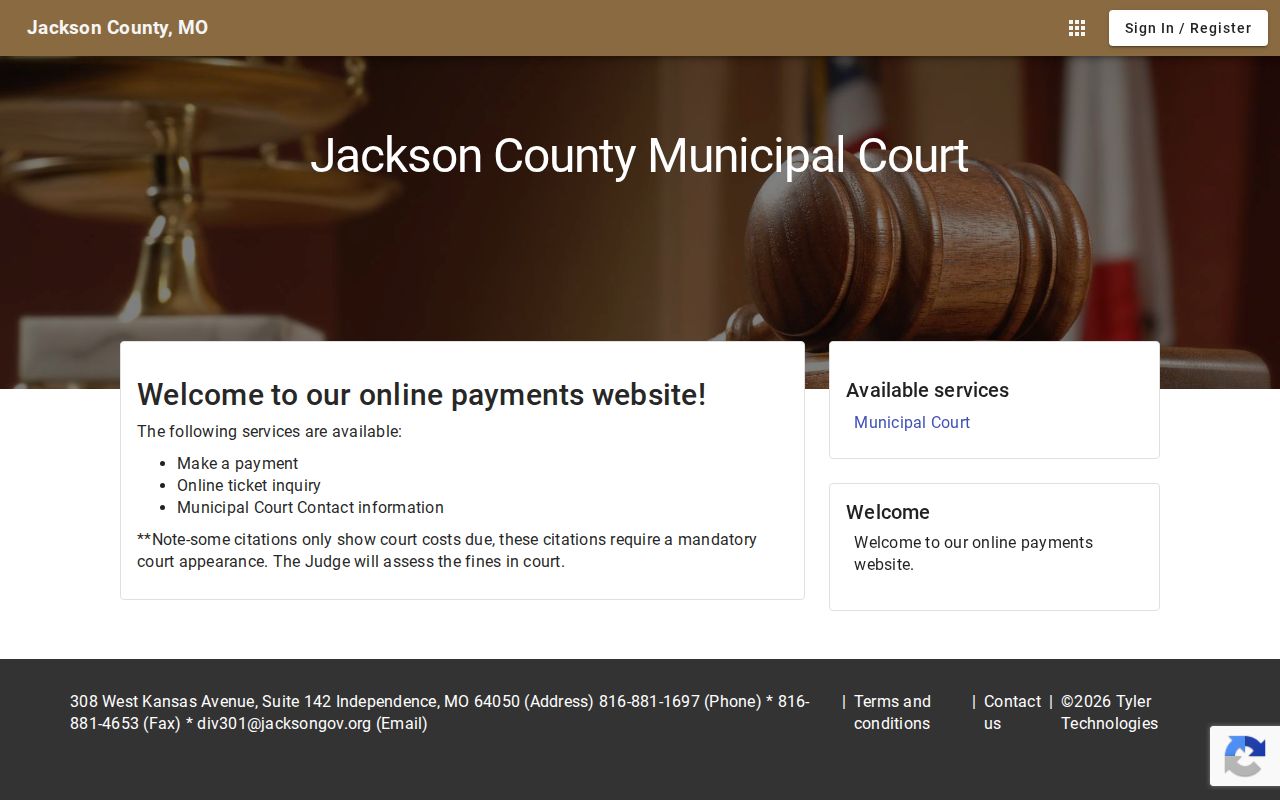 Jackson County Municipal Court portal