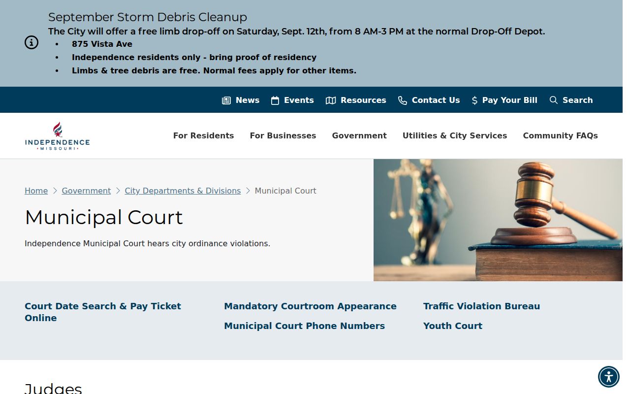Independence Municipal Court official webpage